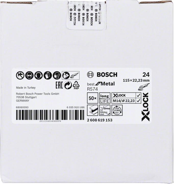 Image du produit Bosch Professional Zubehör PRO R574 Disque fibre X-Lock, 115 mm, G24 (24)