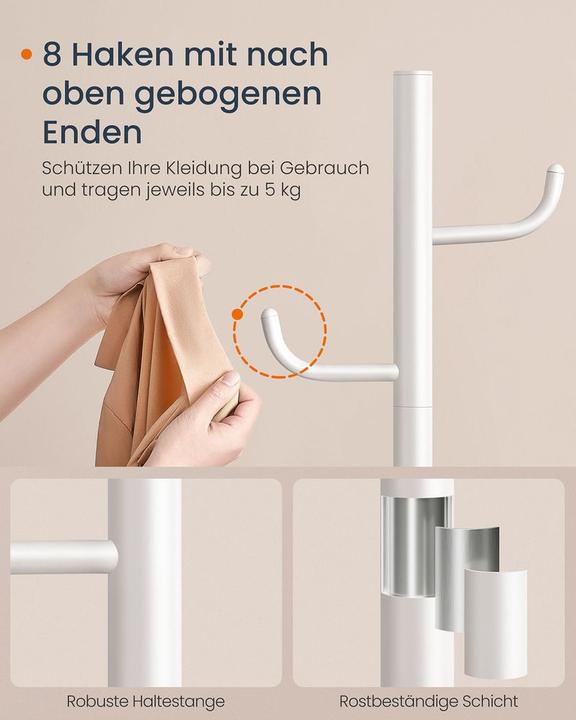 Immagine prodotto Songmics Garderobenständer Baumform mit 8 Haken Schwarz