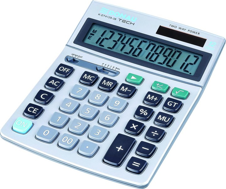 Produktbild Donau Rechner TECH Bürorechner, 12 Ziffern Anzeige, dimmbar. 210x154x34 mm, Metallgehäuse, silber (Batterien)