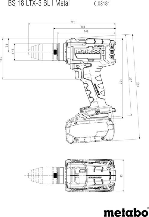 Produktbild Metabo BS 18 LTX-3 BL I Metal