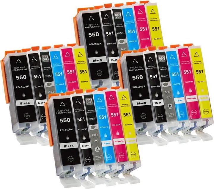 Actual product image Hermex Compatible Ink Cartridge XL for Canon PIXMA MG7120 (M, Y, C, PGBK, FC, GY)