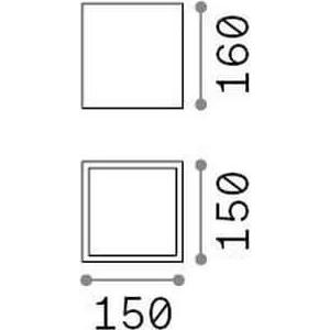 Thumbnail - Ideal lux, Wandleuchte + Deckenleuchte, TECHO Deckenleuchte GU10 dimmbar Grau IP54 326887 (GU10)