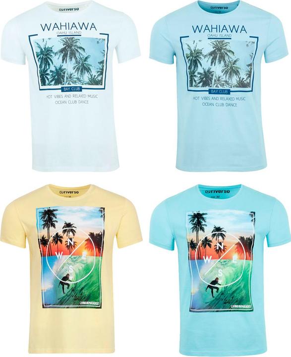 Blau, Gelb, Türkis, Weiss