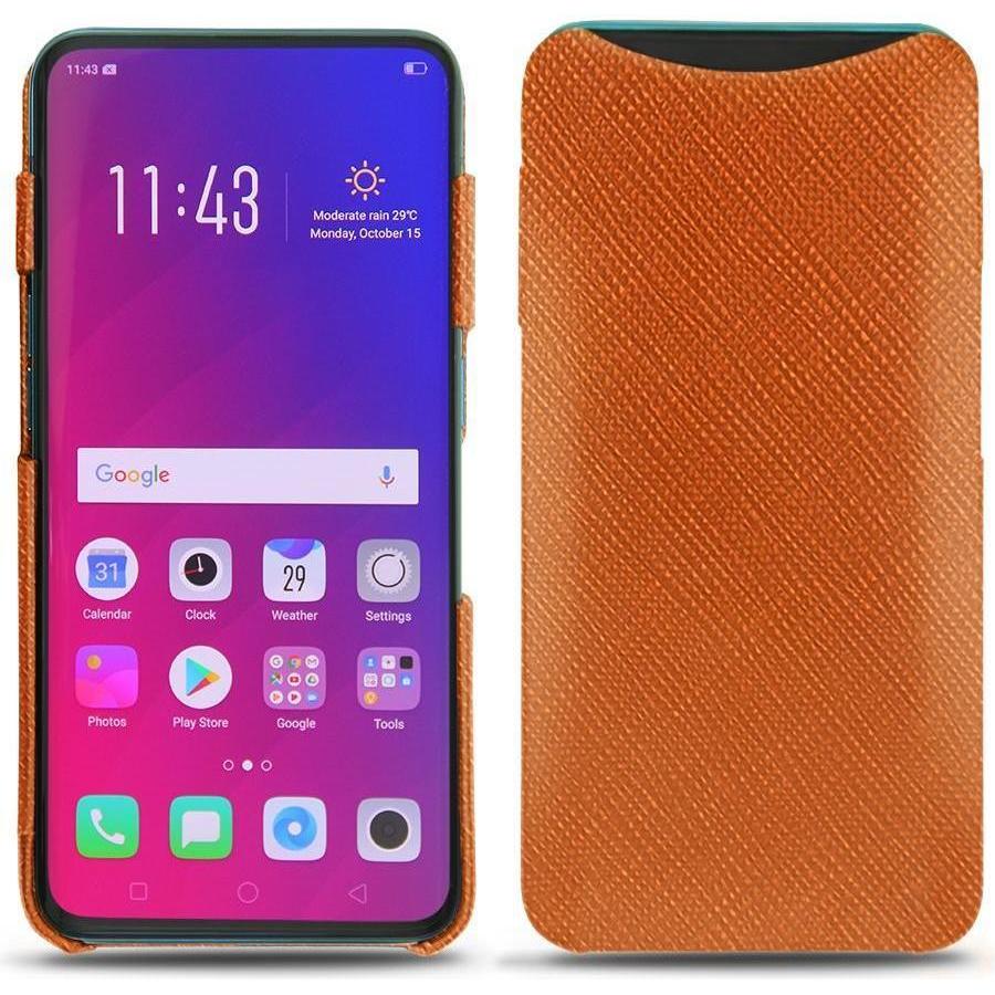Noreve Lederschutzhülle (Oppo Find X), Smartphone Hülle, Orange