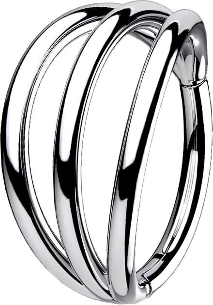 Star Piercing Micro Segmentring klappbar silber drei Ringe (ohne Messing, Titan G23)