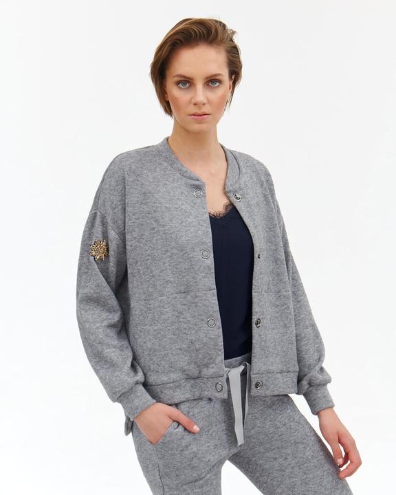 Actual product image Larime Bomber Jacket with Suede Trim and Wool (42)