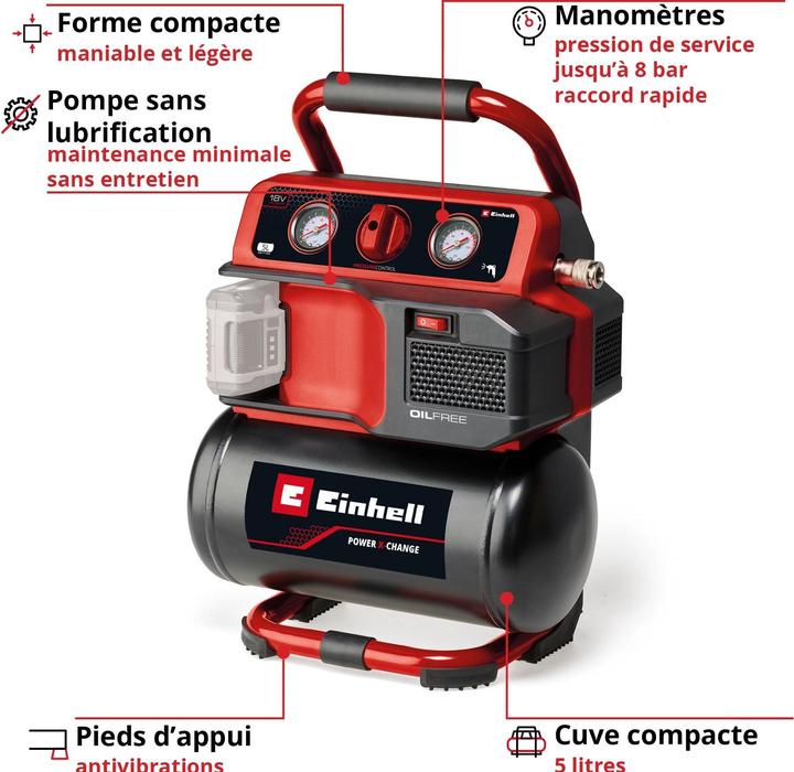 Produktbild Einhell Akku-Kompressor TE-AC 18/75 Li Set EX CH (5 l, 8 Bar)