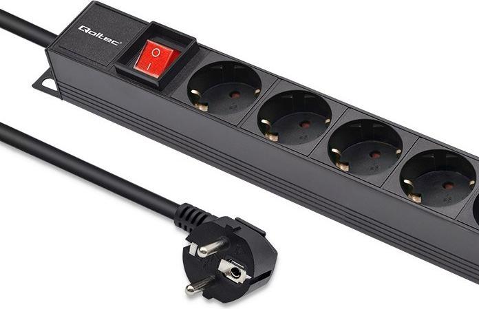 Productafbeelding Qoltec aluminium PDU voor RACK | 16A | 16 x SCHUKO| Verticaal | 1 8 miljoen