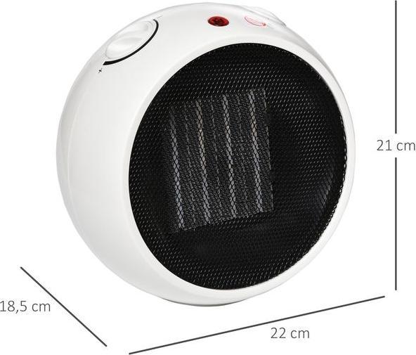 Produktbild Swisshandel24 Heizlüfter Heizgerät Elektroheizer Heizer Heizung Wärme 900W/1500W PP-Kunststoff Weiss+Schwarz 22 x (1500 W)