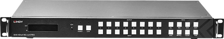 Actual product image Lindy 8x8 HDMI 18G Matrix with Video Wall Scaling