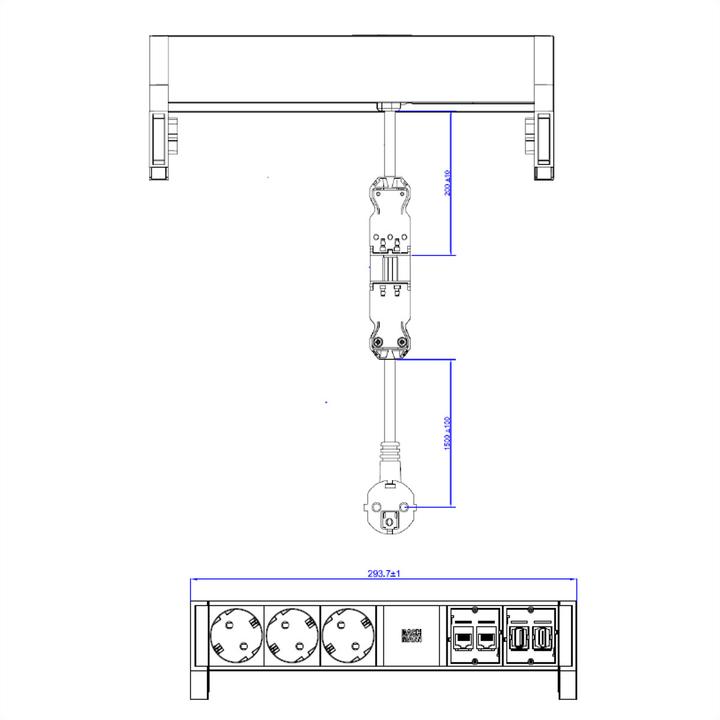 Immagine prodotto Bachmann Scrivania 2 (7x, CEE 7/7, HDMI, RJ45, 1.50 m)
