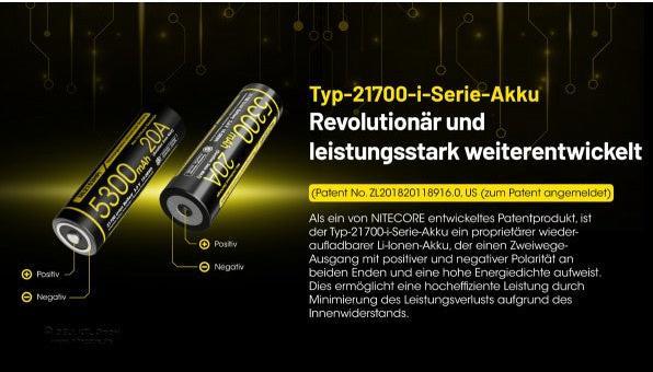Produktbild Nitecore Li-Ion Akku 21700, 5300mAh, NL2153HPi (1 Stk., 21700, 5300 mAh)