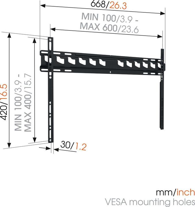 Image du produit Vogels Ma4000-b1 Support fixe (Mur, 80 kg, 40" - 80")