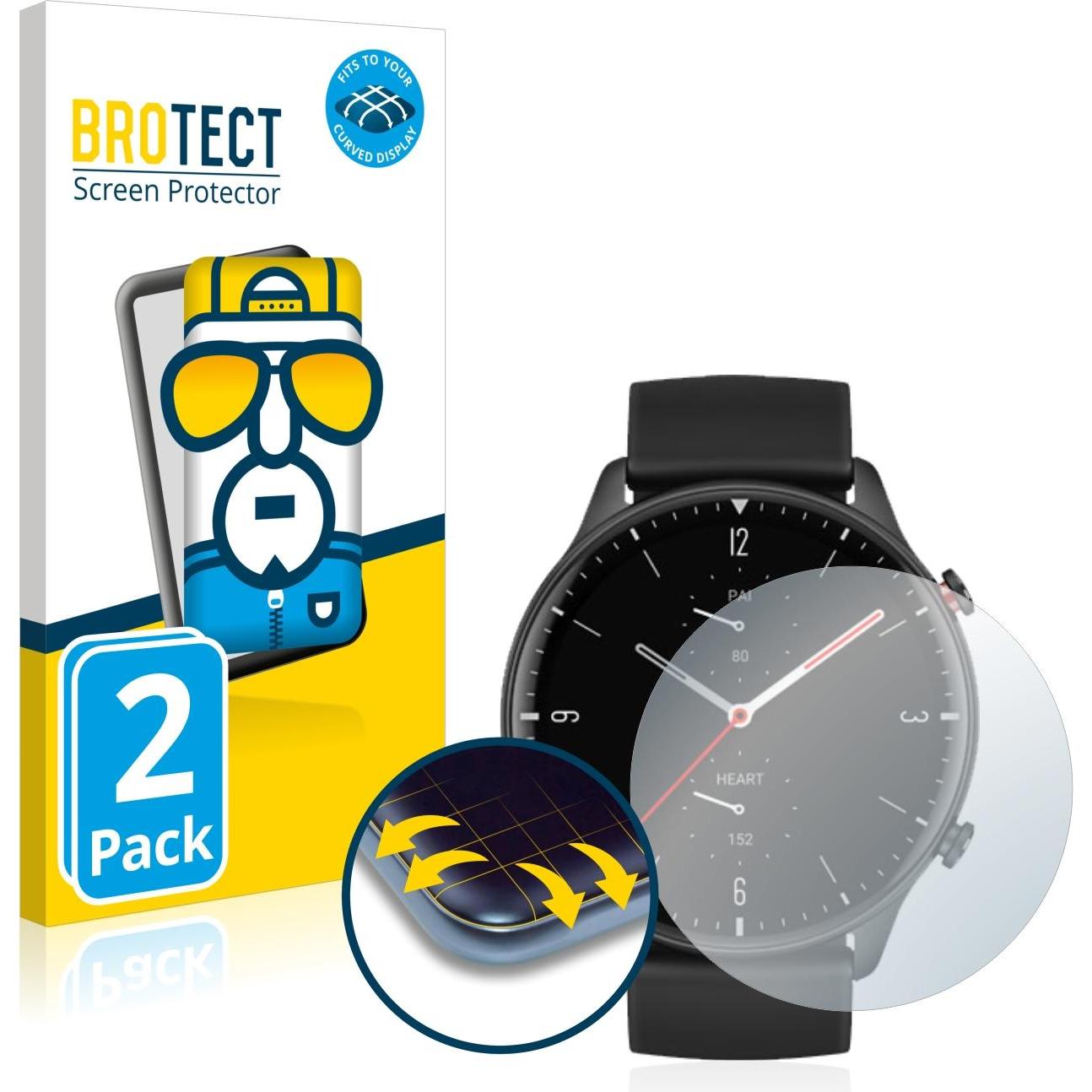 BROTECT Full-Cover Pellicola, Pellicola protettiva per smartwatch, Trasparente