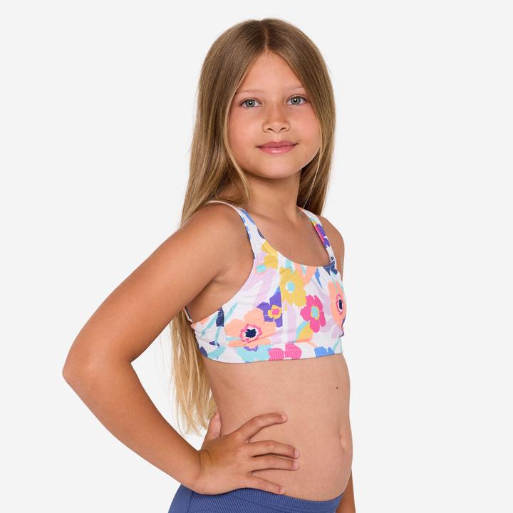 Immagine prodotto Olaian Bikini-Oberteil Mädchen Bustier geblümt verstellbar 500 Nora weiss (140)