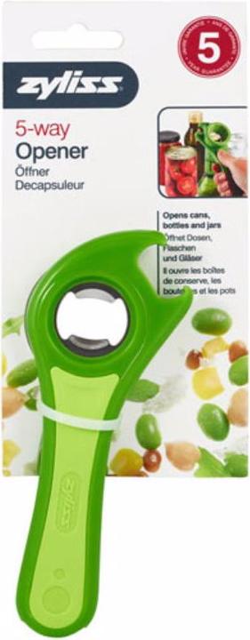 Immagine prodotto Zyliss 5in1 normalmente chiuso (Apribottiglie con coperchio in plastica)