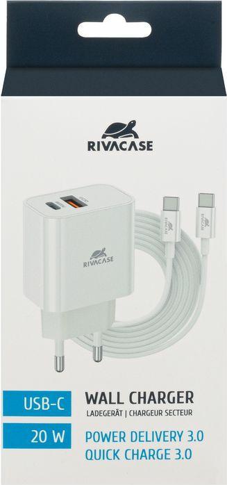 Produktbild Rivacase MOBILE CHARGER WALL/WHITE PS4102 WD4 (20 W, 1 Port)