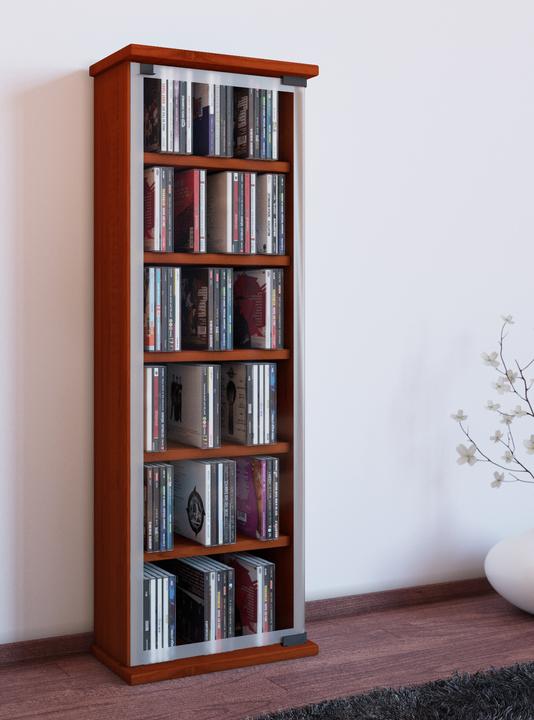 Produktbild VCM Holz CD DVD Stand Regal Classic mit Glastür (92 x 31 x 18 cm)