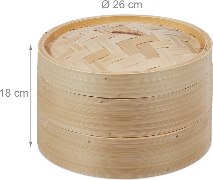 Immagine prodotto Relaxdays Vaporiera Cinese (26 cm, Materiale vegetale)