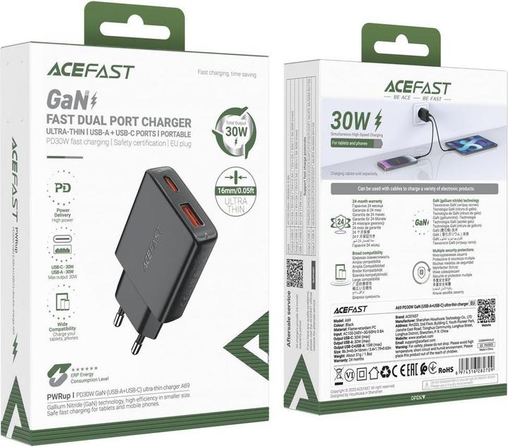 Actual product image Acefast Wall charger (30 W, 2 ports)