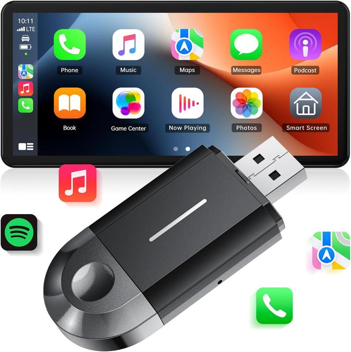 Image du produit Lamtto 2-in-1 Wireless CarPlay & Android Auto Adapter