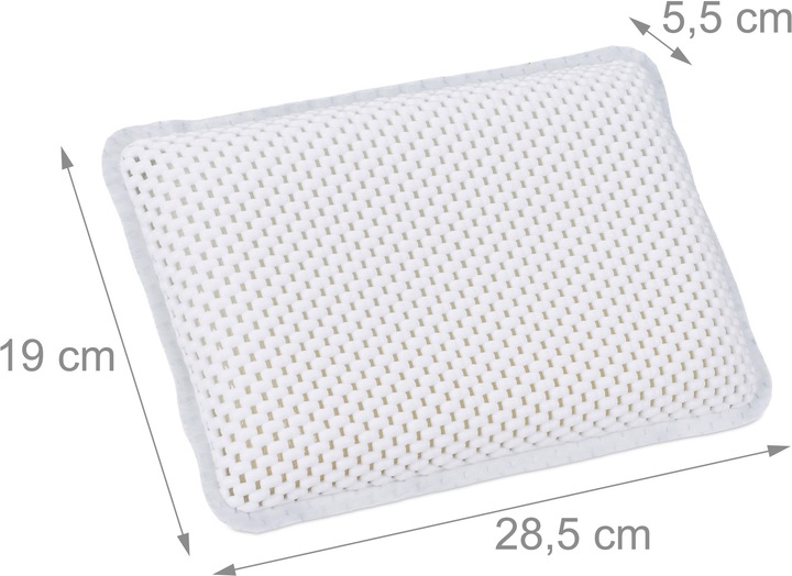 Actual product image Relaxdays Bath Pillow, With 8 Suction Cups (28.5 x 5.5 x 19 cm)
