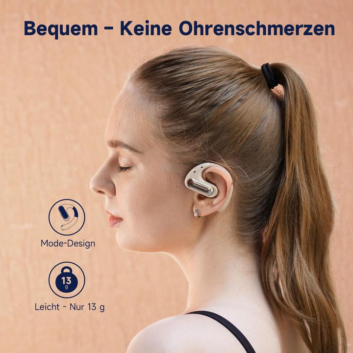 Produktbild OneOdio OpenRock Pro Beige T1 Beige (Keine Geräuschunterdrückung, 19 h, Kabellos)