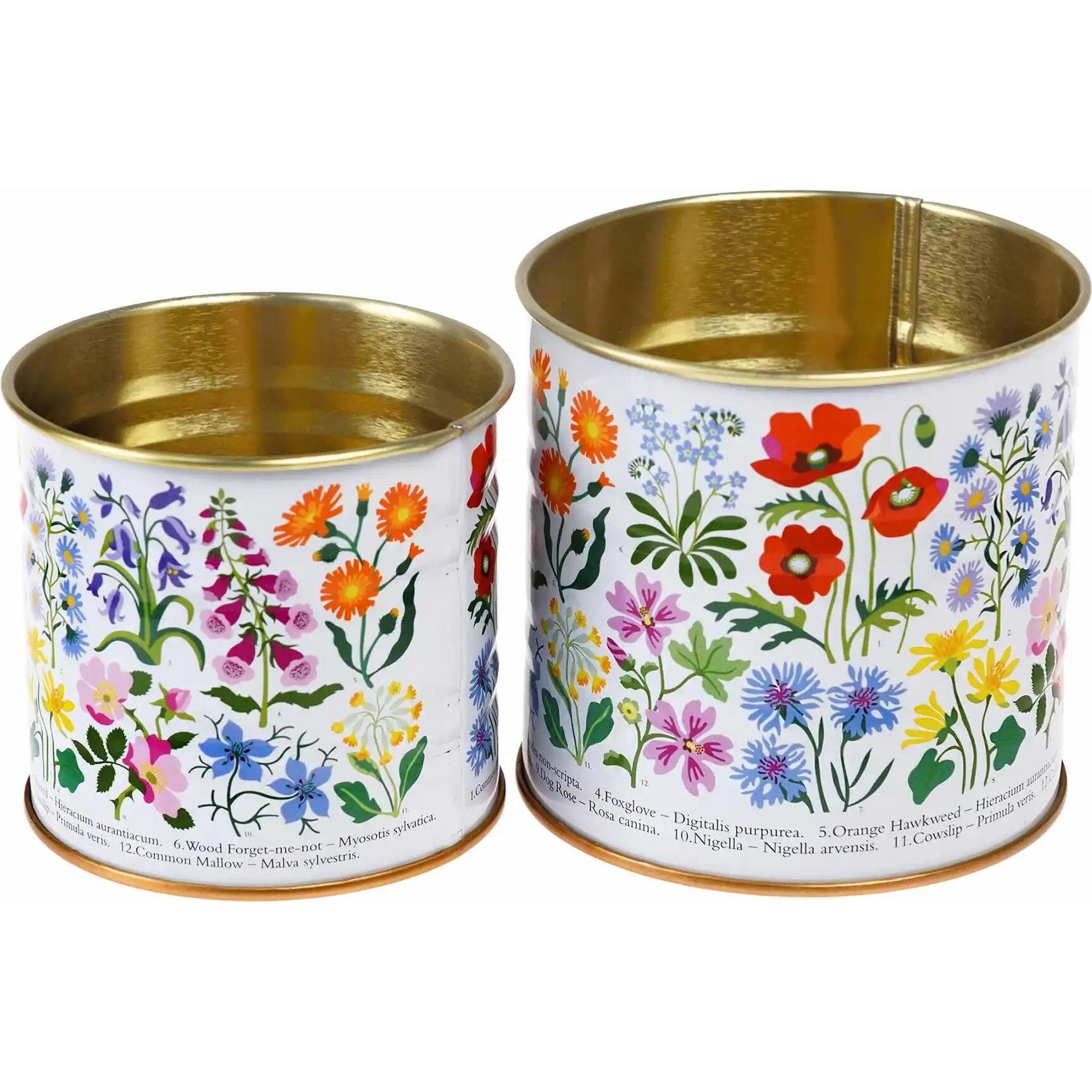 Rex London, Aufbewahrungsbox, aufbewahrungsbox aus metall wild flowers (x2) (8 x 7.5 cm)