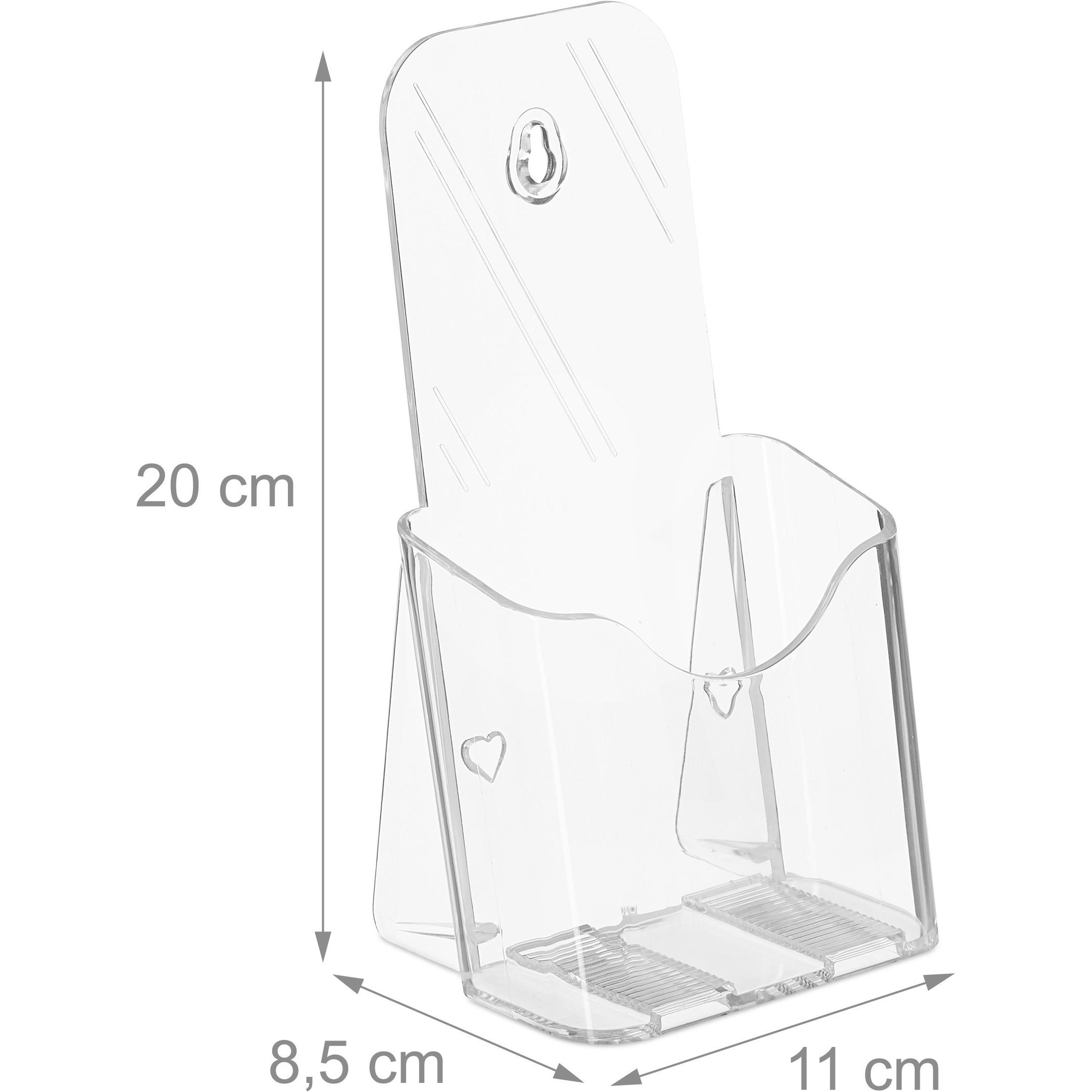 Relaxdays, Porta depliant, Portadepliant da Muro, Lunghezza ISO (DL)