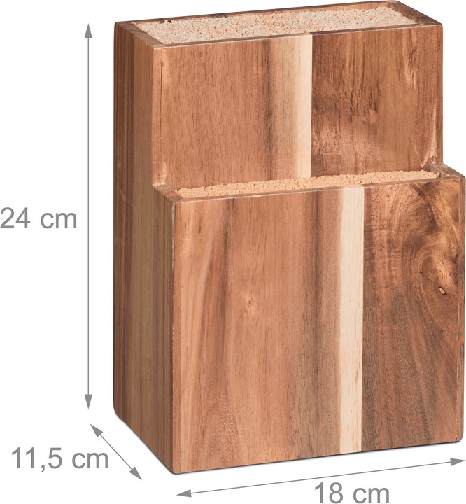 Actual product image Relaxdays Knife Block with Bristle Insert, For 11 Pieces