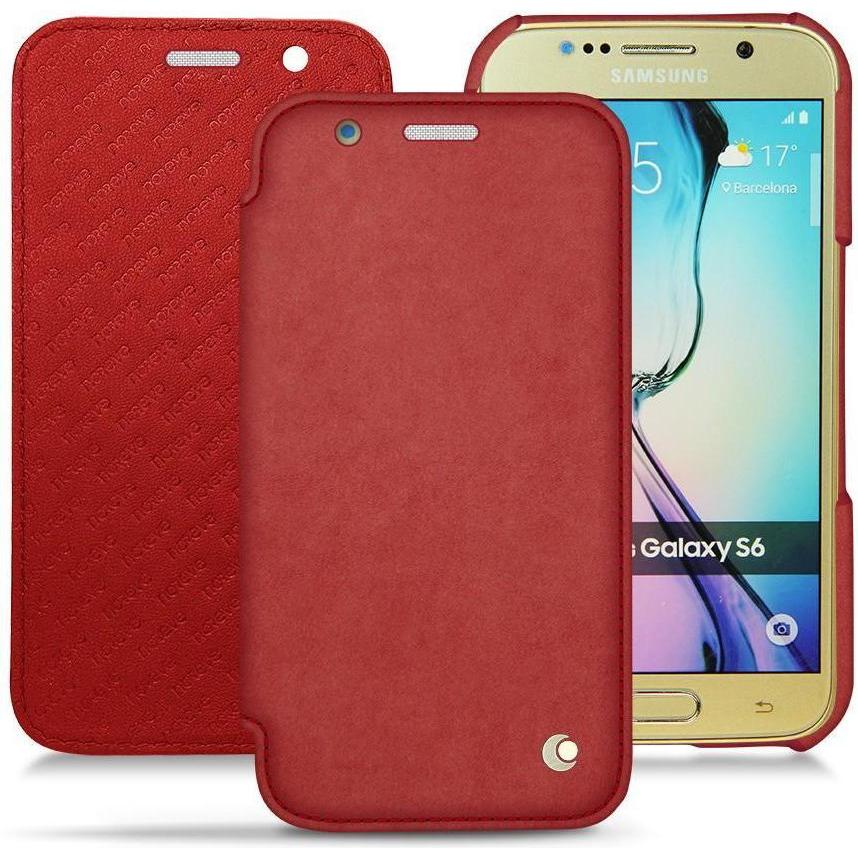Noreve Lederschutzhülle horizontal (Samsung Galaxy S6), Smartphone Hülle, Rot