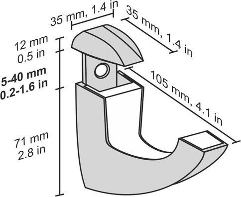 Actual product image Dolle MetalClip Scoop adjustable 5 - 40 mm, white, 2 pcs.