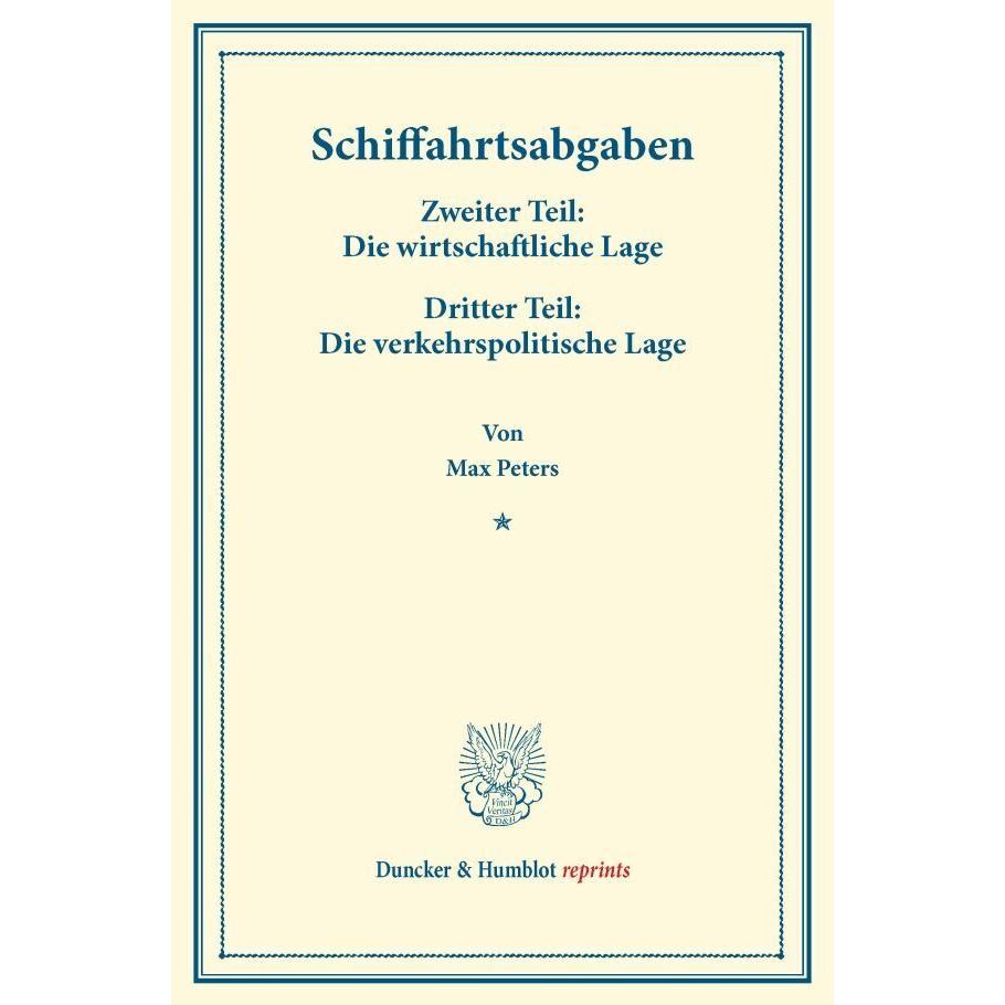 Schiffahrtsabgaben., Fachbücher von Max Peters