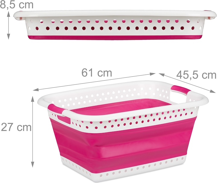 Image du produit Relaxdays Panier à linge pliable avec poignées (50 l)