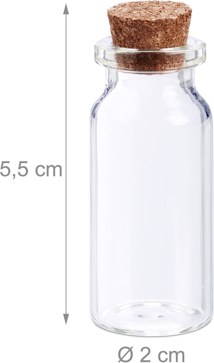 Immagine prodotto Relaxdays Vasetti in Vetro con Tappi in Sughero, 60 pz. (60 pz., 0.01 l)