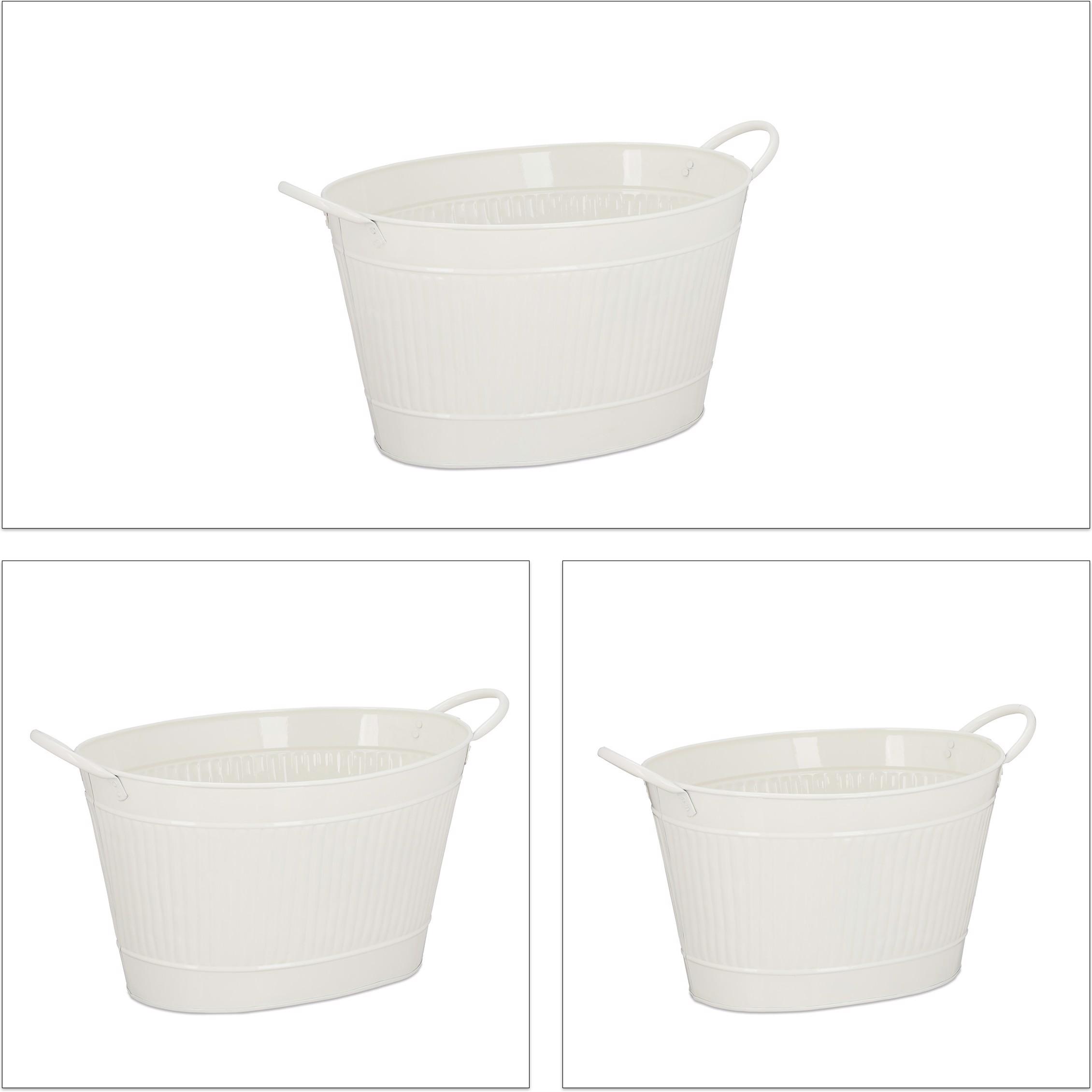 Relaxdays, Blumentopf, Metallwanne (49 cm)