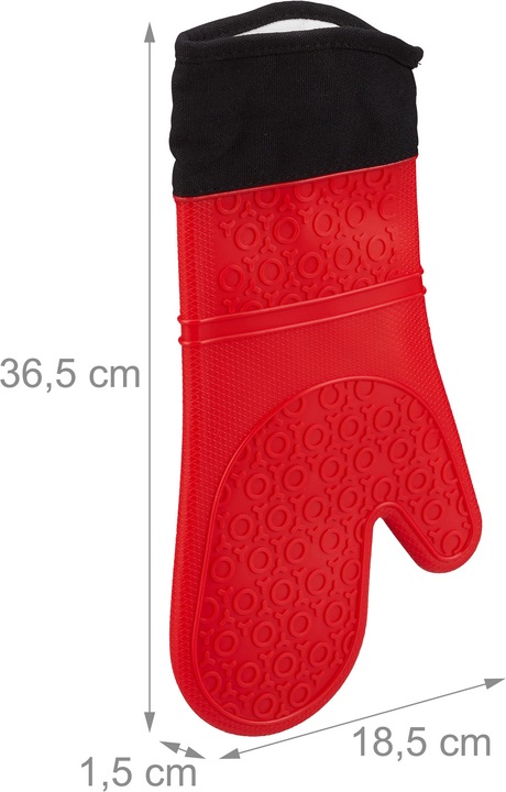 Actual product image Relaxdays Silicone Oven Gloves (Cotton, Silicone)