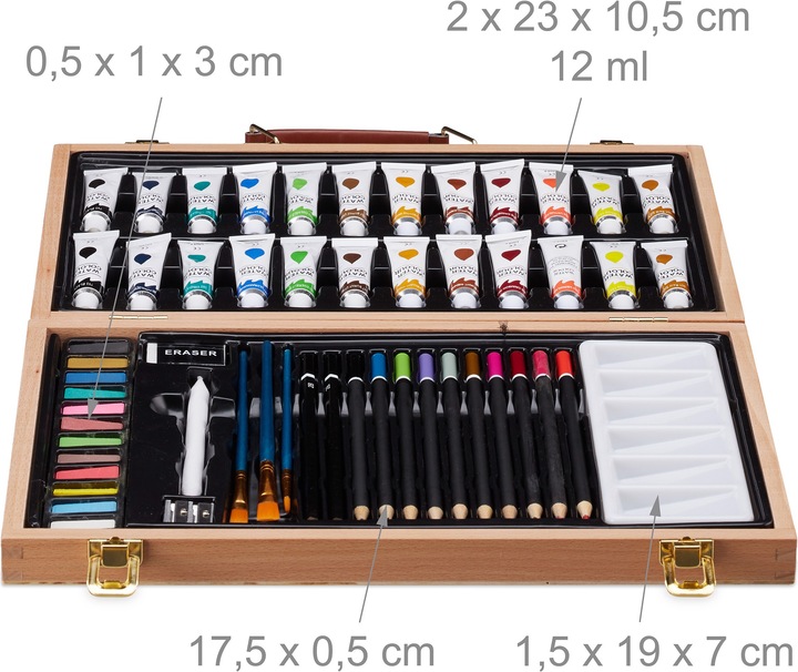 Immagine prodotto Relaxdays Valigetta con kit da pittura e disegno