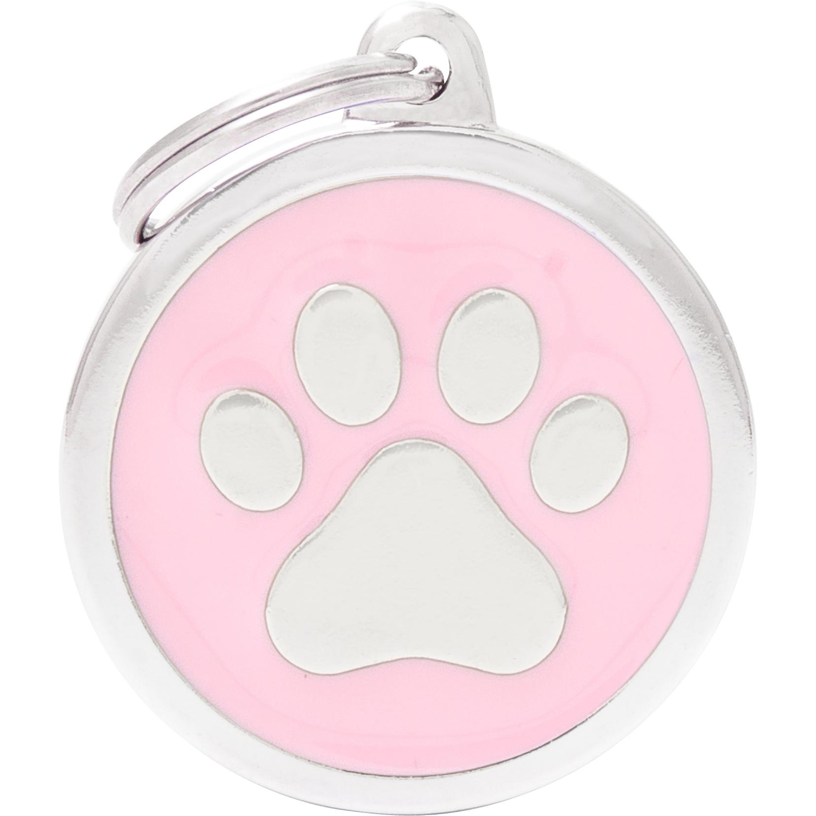 Myfamily MyFa tegn classic, cirkel med pote stor, rosa (Cane), Collare + Guinzaglio