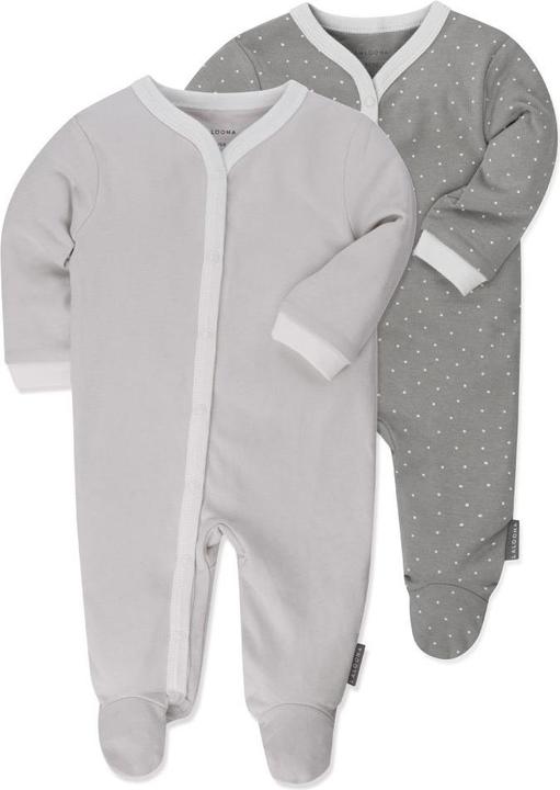 Produktbild La Loona LaLoona Baby-Schlafanzüge Schlafanzug 2er Pack Strampler Pyjama Einteiler - Grau (50)