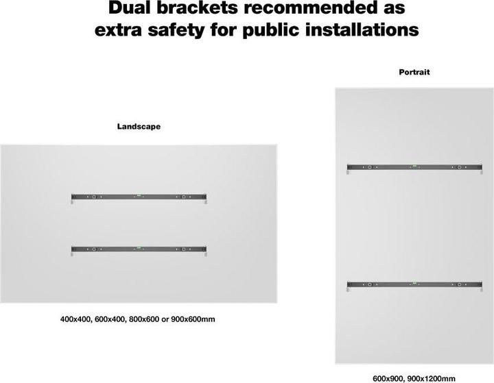 Image du produit Multibrackets M Universal Public Wallmount Black Large (Mur, 85", 80 kg)