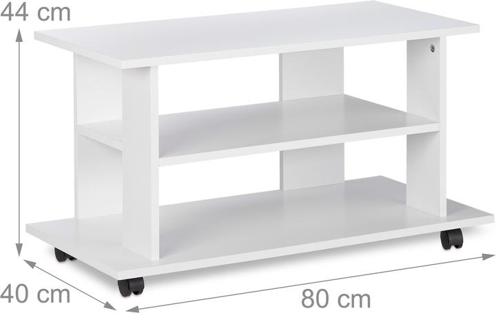 Immagine prodotto Relaxdays Mobiletto per la Televisione con Ruote (80 x 40 x 45 cm)