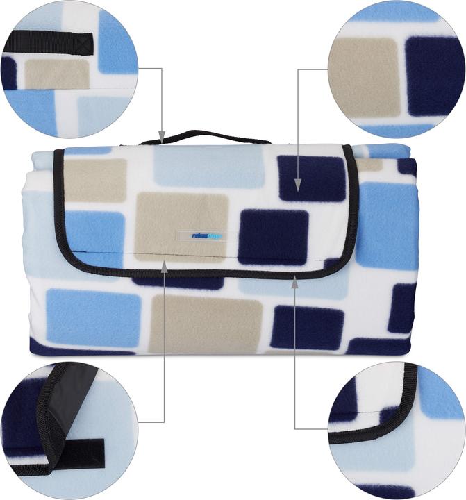 Immagine prodotto Relaxdays Coperta da picnic a quadrati