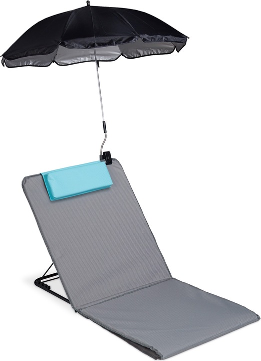Actual product image Relaxdays Beach Mat with Parasol (170 cm)