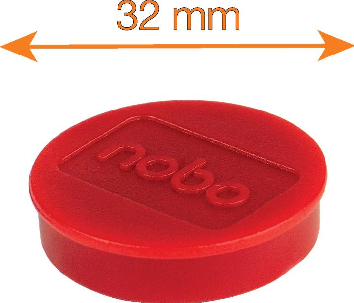 Actual product image Nobo Magnet round 32mm 1915300 red 10 pieces (10x)