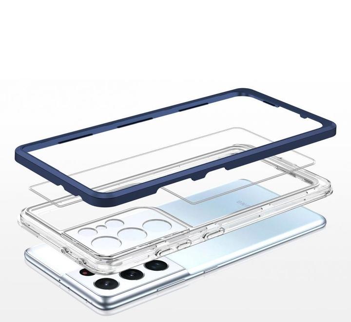 Produktbild Hurtel Clear 3in1 Case for Samsung Galaxy S22 Ultra Frame Gel Cover Blue (Samsung Galaxy S22 Ultra)