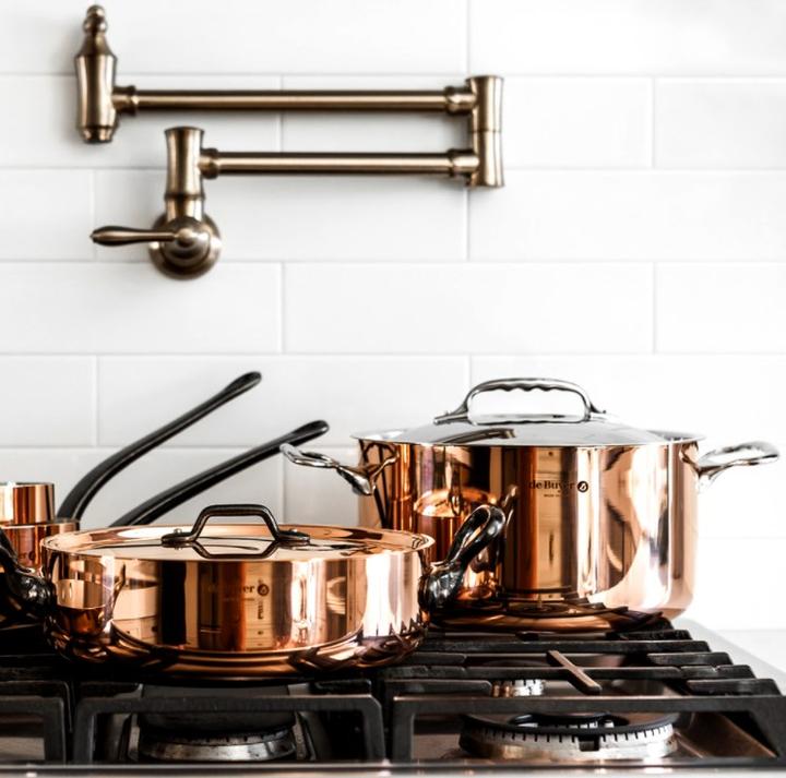 Image du produit de Buyer Prima Matera pot de cuisson à induction, avec couvercle (24 cm, Casserole, Cuivre, Acier inoxydable)