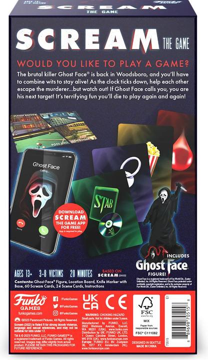 Immagine prodotto Funko Scream: The Game, gioco di strategia *versione inglese* (Inglese, 3 - 8 Giocatori)