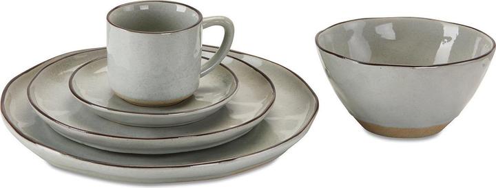 Actual product image Loberon Tableware Set of 30 Biarré grey (30 pcs.)