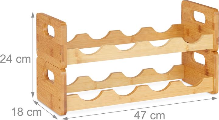 Actual product image Relaxdays Weinregal (8 bottles, 47 x 18 x 24 cm)